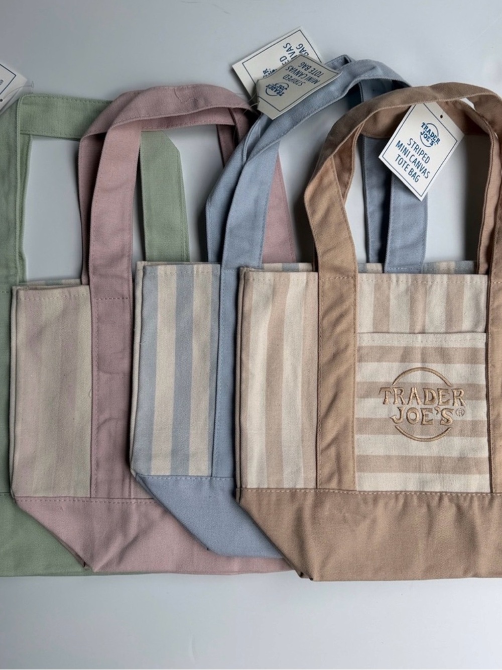 Trader Joe's Striped Canvas Tote Bag